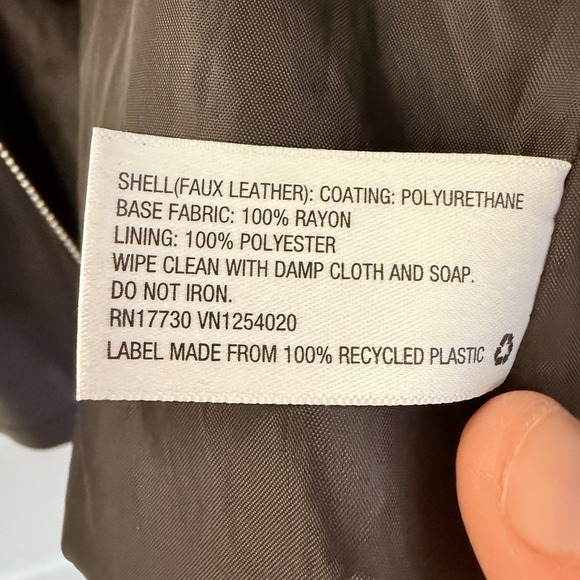 Art Class Faux Leather Black Moto Jacket zip up motorcycle biker coat Size XL - Picture 7 of 9